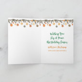 フェスティバルの松とオレンジのクリスマスパーソナライズされた カード (内部)