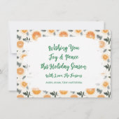 フェスティバルの松とオレンジのクリスマスパーソナライズされた カード (裏面)