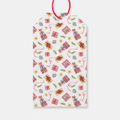 フェスティバルの松とプレゼント-金ゴールドメリークリスマス ギフトタグ (裏面)