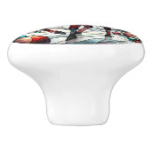 フェスティバルの森の中で魅惑の冬のトナカイ セラミックノブ (側面)