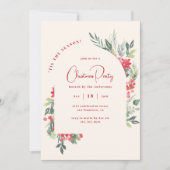 フェスティバルの水の色の葉アーチクリスマスクリスマスパーティー 招待状 (正面)