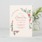 フェスティバルの水の色の葉アーチクリスマスクリスマスパーティー 招待状 (スタンド正面)