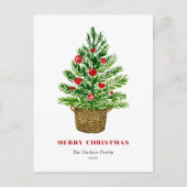 フェスティバルの水の色クリスマスツリーメリークリスマス シーズンポストカード (正面)