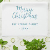 フェスティバルの水の色メリークリスマスツリー芸術的 キッチンタオル (折り畳み)