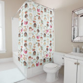 フェスティバルの水彩画の天使と贈り物 シャワーカーテン (インサイチュ)