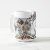 フェスティバルの水彩赤緑の写真メリークリスマス コーヒーマグカップ (正面左)