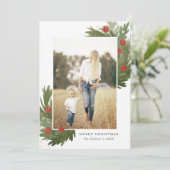 フェスティバルの水色とバック – クリスマスフォトカード シーズンカード (スタンド正面)