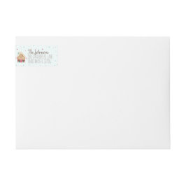 フェスティバルの水色クリスマスクッキー霜の降りたブルー ラップアラウンドラベル