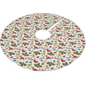 フェスティバルの水色クリスマススケッチ ブラッシュドポリエステルツリースカート (アングル)