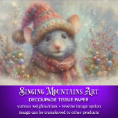 フェスティバルの水色クリスマスマウスのデコページ 薄葉紙