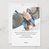 フェスティバルの水色ホリーベリークリスマス2写真 シーズンカード (裏面)