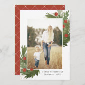 フェスティバルの水色 – クリスマスフォトカード シーズンカード (正面/裏面)