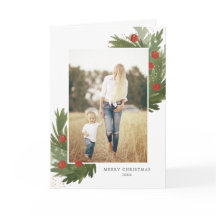 フェスティバルの水色 – クリスマスフォトグリーティングカード