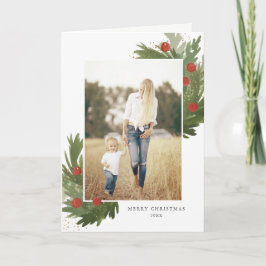 フェスティバルの水色 – クリスマスフォトグリーティングカード シーズンカード