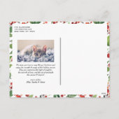 フェスティバルの緑とウィンターベリーの写真クリスマス シーズンポストカード (裏面)