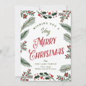 フェスティバルの緑と果実メリークリスマス シーズンカード (正面)