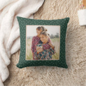 フェスティバルの緑のドット写真 クッション (ブランケット)