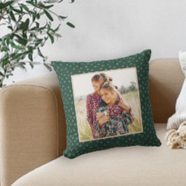 フェスティバルの緑のドット写真 クッション