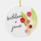 フェスティバルの緑結婚の名前 セラミックオーナメント (裏面)