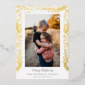 フェスティバルの緑縁どの写真 箔シーズンカード (正面)