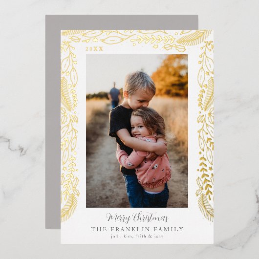 フェスティバルの緑縁どの写真 箔シーズンカード (正面/裏面)