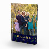 フェスティバルの葉とメリー明るいホリデーフォト フォトブロック (右)