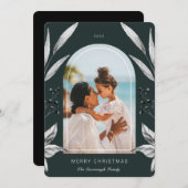 フェスティバルの葉のアーチ写真フレーム シーズンカード (正面/裏面)