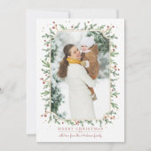 フェスティバルの葉のクリスマスフォトカード シーズンカード (正面)