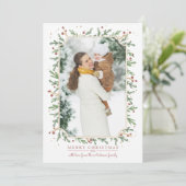 フェスティバルの葉のクリスマスフォトカード シーズンカード (スタンド正面)