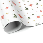 フェスティバルの葉のホリデーパターン ラッピングペーパー (ロールコーナー)
