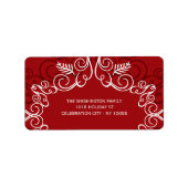 フェスティバルの葉アールデコフレームホリデーアドレス ラベル (正面)