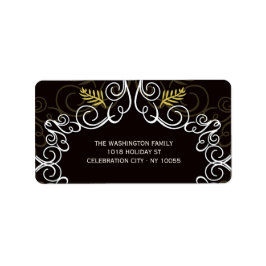 フェスティバルの葉アールデコヴィンテージホリデーアドレス ラベル