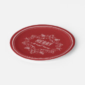 フェスティバルの葉アールデコヴィンテージメリークリスマス ペーパープレート (アングル)