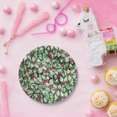 フェスティバルの葉クリスマスの水絵画色の ペーパープレート (パーティー)