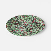 フェスティバルの葉クリスマスの水絵画色の ペーパープレート (アングル)