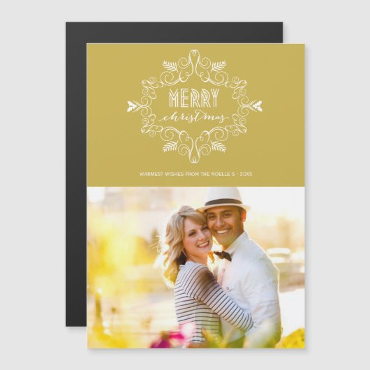 フェスティバルの葉デコホリデーフォト磁気カード (正面/裏面)