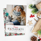 フェスティバルの葉ハッピーホリデーズフローラグリーティング カード