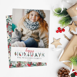 フェスティバルの葉ハッピーホリデーズフローラグリーティング カード