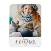 フェスティバルの葉ハッピーホリデーズフローラグリーティング マグネット (縦)