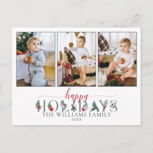 フェスティバルの葉ハッピーホリデーフローラ3 – 写真 ポストカード (正面)