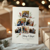 フェスティバルの葉フォトツリーフレームフラットホリデーカード シーズンカード