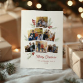 フェスティバルの葉フォトツリーフレームフラットホリデーカード シーズンカード