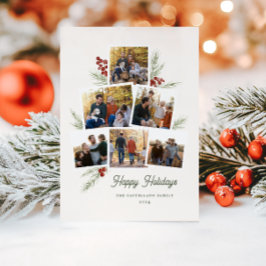 フェスティバルの葉フォトツリーフレームフラットホリデーカード シーズンカード