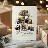 フェスティバルの葉フォトツリーフレームフラットホリデーカード シーズンカード