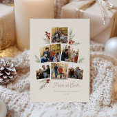 フェスティバルの葉フォトツリーフレームフラットホリデーカード シーズンカード