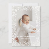 フェスティバルの葉フレームオーバーレイクリスマスフォト シーズンカード (正面)
