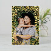 フェスティバルの葉フレームフォトオーバーレイクリスマス 箔シーズンカード (立ち正面)