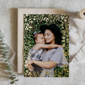 フェスティバルの葉フレームフォトオーバーレイクリスマス 箔シーズンカード