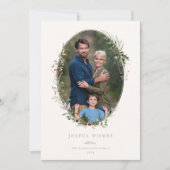 フェスティバルの葉フレームフラットホリデーフォトカード シーズンカード (正面)