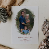 フェスティバルの葉フレームフラットホリデーフォトカード シーズンカード